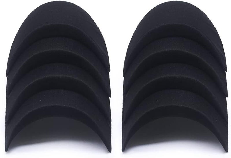 SEMINI 4 Pairs Black Covered Set-in Shoulder Pads Sewing Foam Pads for Blazer Suit Coat Jacket Clothes - Image 4